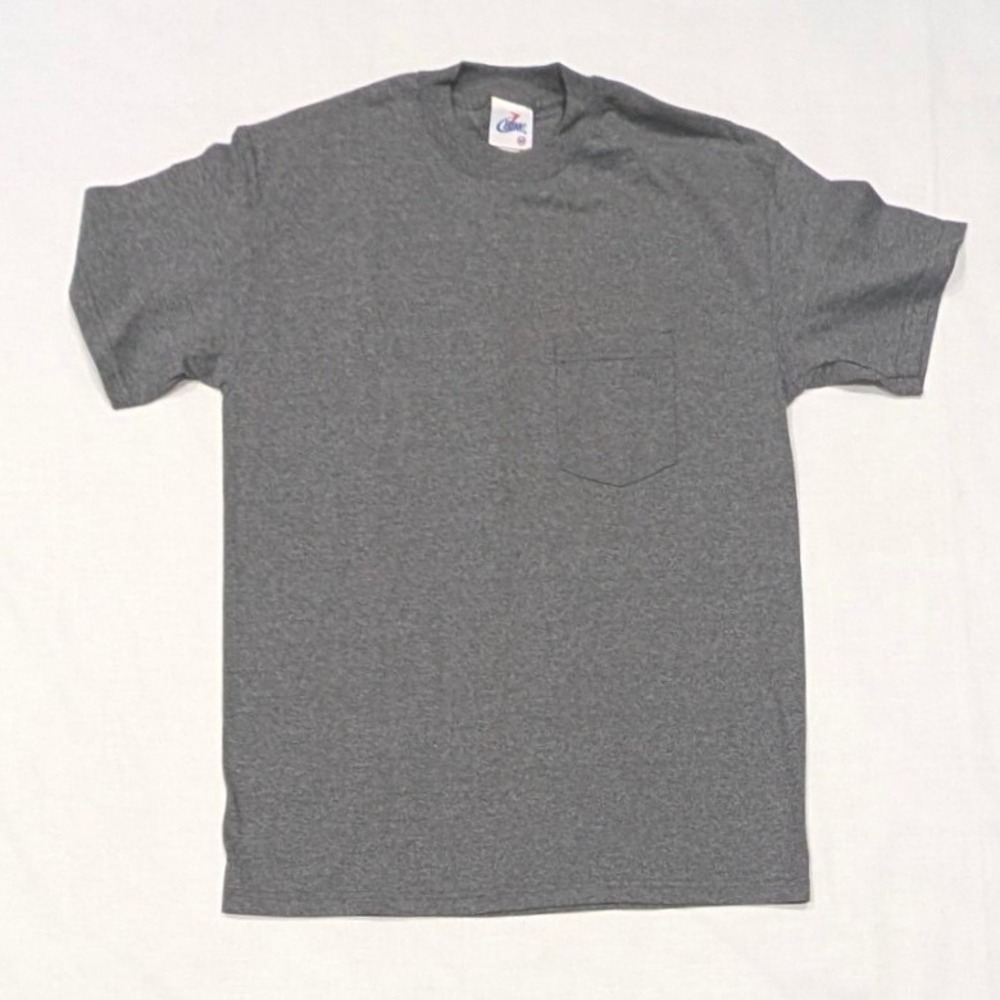 Bike Mens Pocket T-Shirt Mens Medium Gray Heather Cotton Blend Made in USA